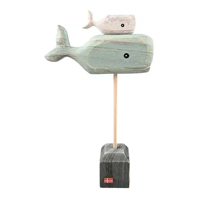 Whale, H 29cm, Wood, Brown