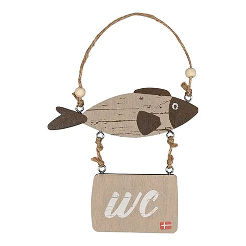 Nautisk WC-skylt, full storlek H17cm, Brun/ ljusbrun