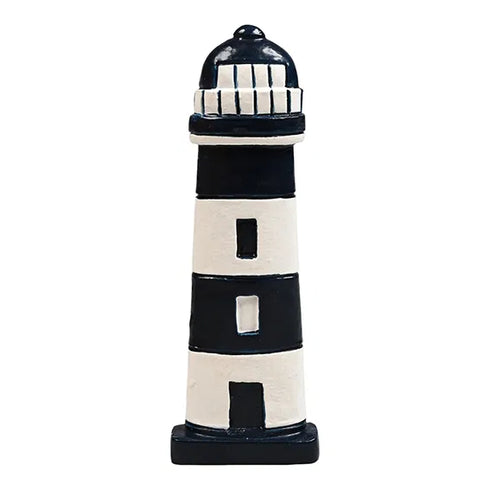 Kylskåpsmagnet, Fyr, H8cm blå/vit