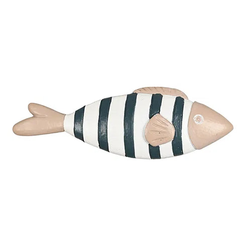 Kylskåpsmagnet, Fisk, W9,5cm, Vit/blå