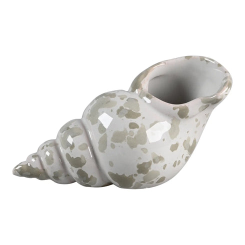 Snäcka i keramik, 8,6cm, grå