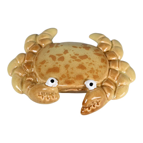 Krabba i keramik, 12 cm, gul