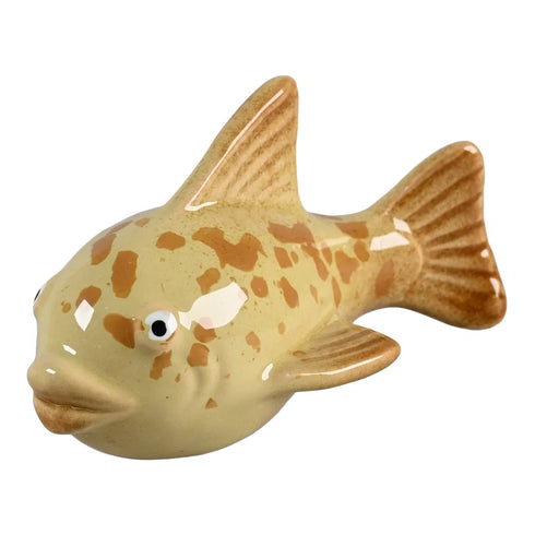 Fisk, H5cm, Keramik, Gul