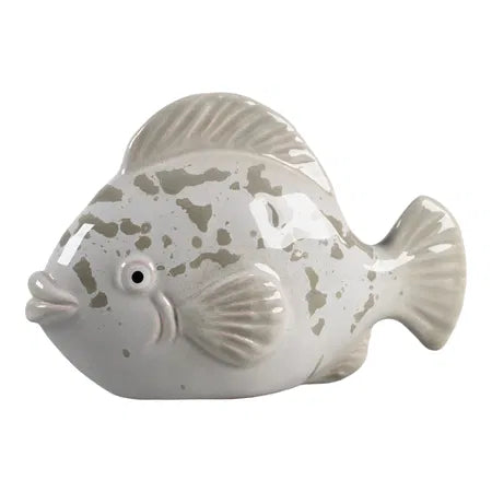 Fisk, H8,cm, Keramik, Grå
