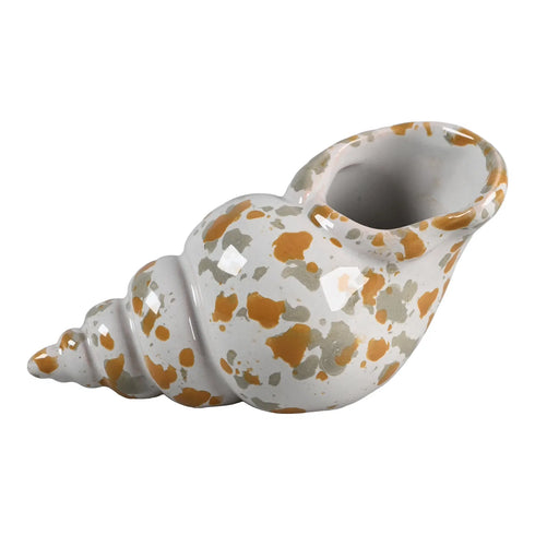 Snäcka i keramik, W8,6cm, orange