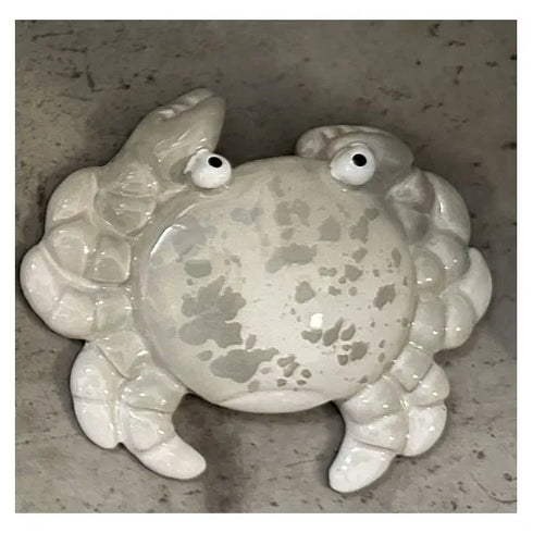 Krabba i keramik, H12 cm, Grå