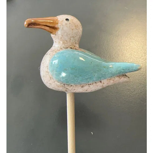 Sjöfågel, H5cm, Keramik, Grön