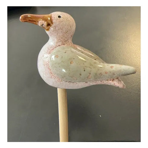 Sjöfågel, H6cm, Keramik, Grå