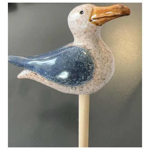 Sjöfågel, H6cm, Keramik, Blå