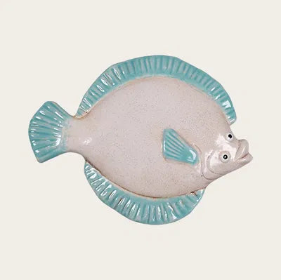 Flatfish, H 1.8 cm, Ceramic, Blue