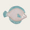 Flatfish, H 1.8 cm, Ceramic, Blue