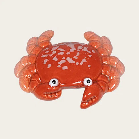 Crab, H 2.3 cm, Ceramic, Red