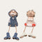 Figurer i stengods, H8,9cm 2ass
