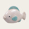 Fisk, H 8,3 cm, Keramik, Blå/Grå