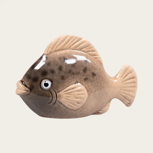 Fish, H 8.3 cm, Ceramic, Blue/Beige