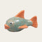 Fisk, H 4,9 cm, Keramik, Blå/Orange
