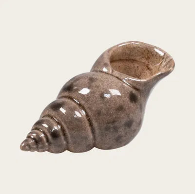 Seashell, H 4.7 cm, Ceramic, Brown