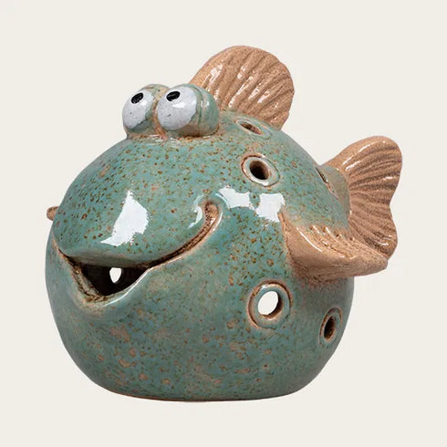 Fish, H 17.4 cm, Ceramic, Blue