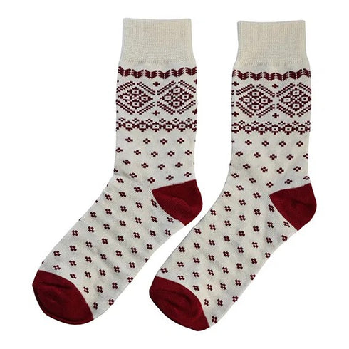 Strumpor för dam, storlek 37-41, Vit/Röd