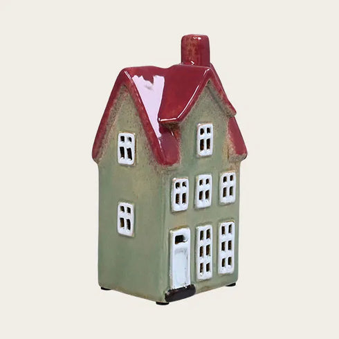 Keramikhus, Grönt, H 17cm