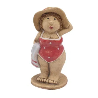 Strandtant, H 12,5 cm, Keramik, Röd