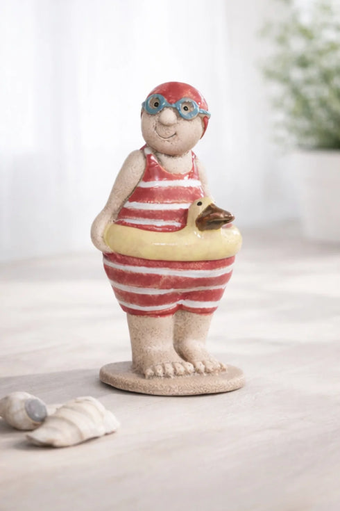 Badgumma H 12,5cm, Keramik, Röd