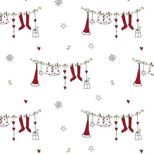 Presentpapper, 100% Christmas, Vit, 10 m