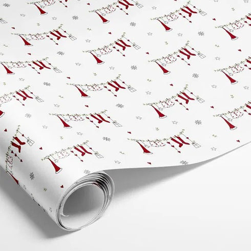 Presentpapper, 100% Christmas, Vit, 10 m
