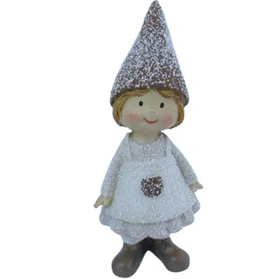 Tomteflicka, H 11,8cm, Vit