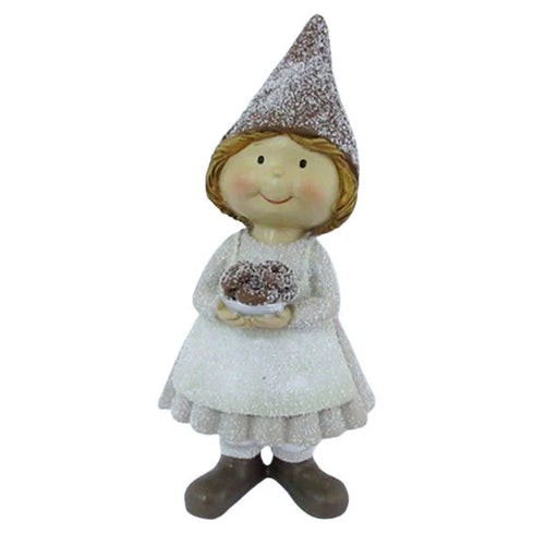 Tomteflicka, H 22cm, Vit