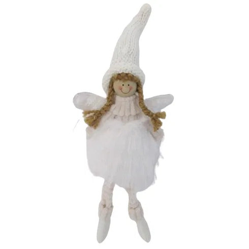 Ängel H29cm, Polyester, Vit