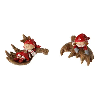 Tomtar, H 4cm, 2 varianter, Vit/Röd