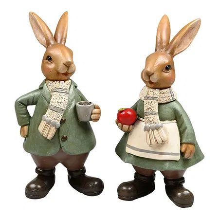 Påskhare, H 15,5 cm, 2ass, Grön/Vit