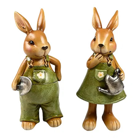 Påskhare, H 15cm, 2ass, Grön/Brun