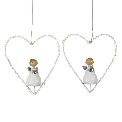 Änglar ljus, H19cm Poly, Vit, 2ass