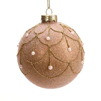 Julkula i glas, Röd m stjärna, Dia8cm