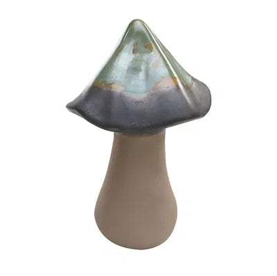 Svamp för dekoration, H16cm Porslin, Brun/Grön