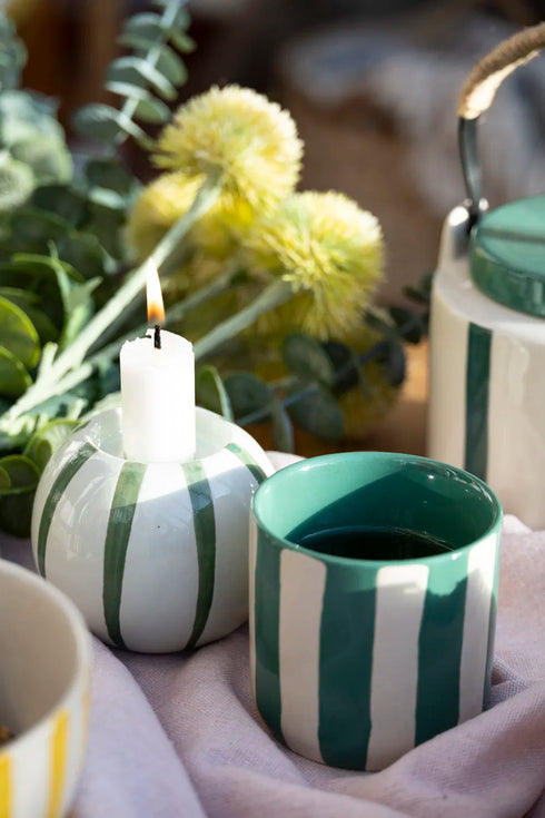 Ljusstake, m/mönster, H7xW8xD8cm