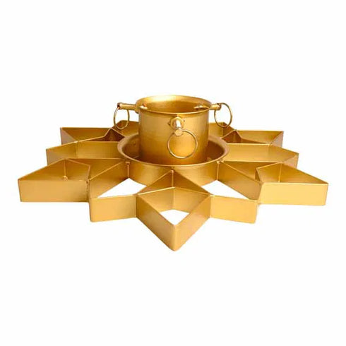 Julgransfot, Mascha Vange, H 10cm, Matt Guld