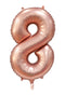 Folieballong Rosegold Nr: 8 86cm