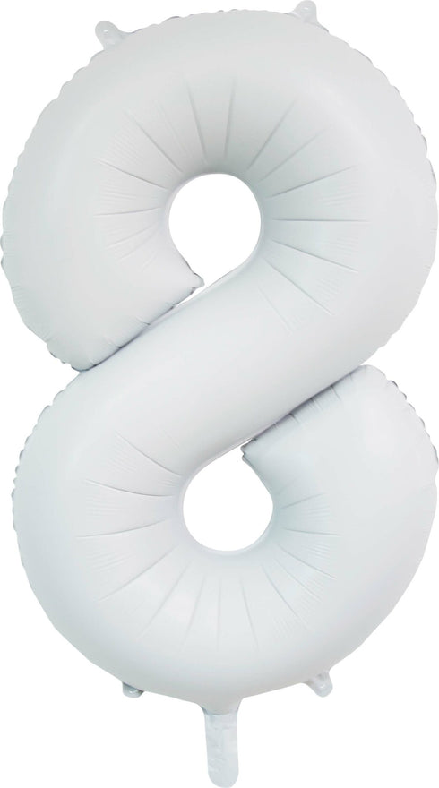 Folieballong Satin White Nr: 8 86cm