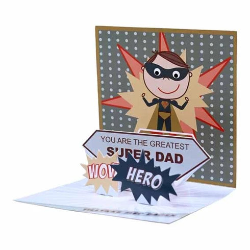 Pop Up Kort Super Dad