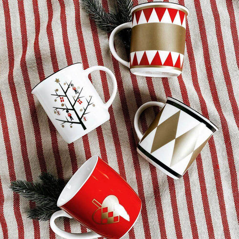 Mug, Nostalgic Soldier, H 9.5 cm, White/Red