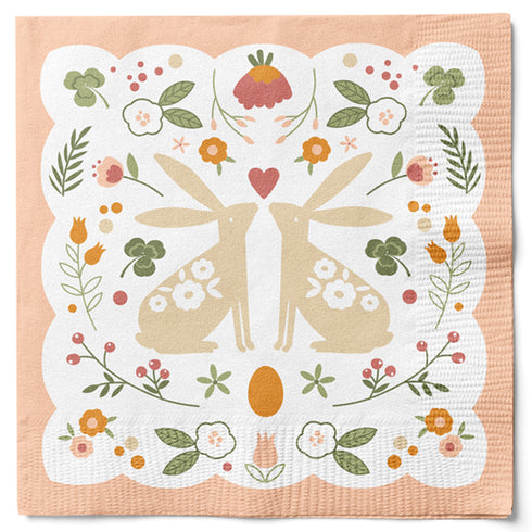 Servetter, 3-lags, Gul, Happy Easter