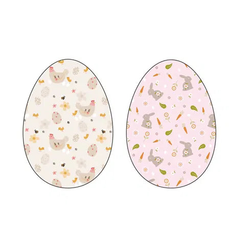 Påskägg, H 12cm, Dia. 7cm, 2ass, Vit, Happy Easter