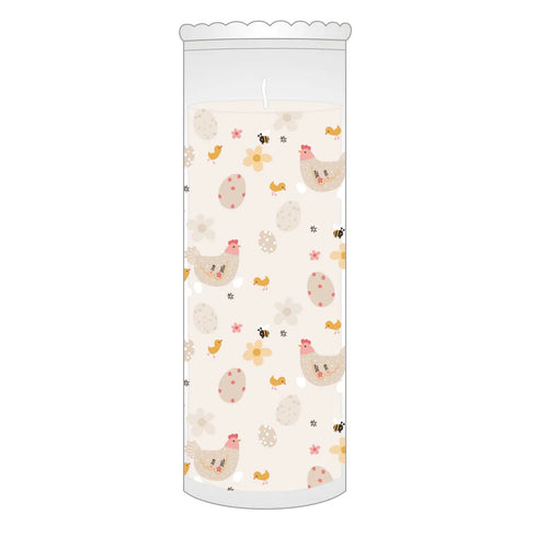 Ljus i glas, H 16,5 cm, diam. 5,5 cm, Happy Easter