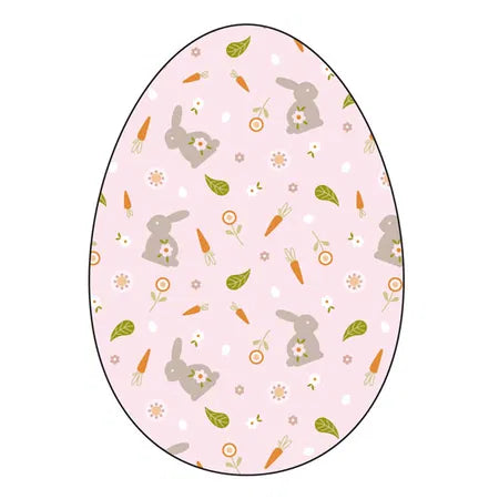 Påskägg, H 18cm, Dia. 11cm, Ros, Happy Easter