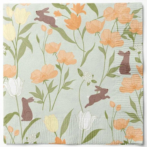 Servetter, 3-lags, Grön, Happy Easter