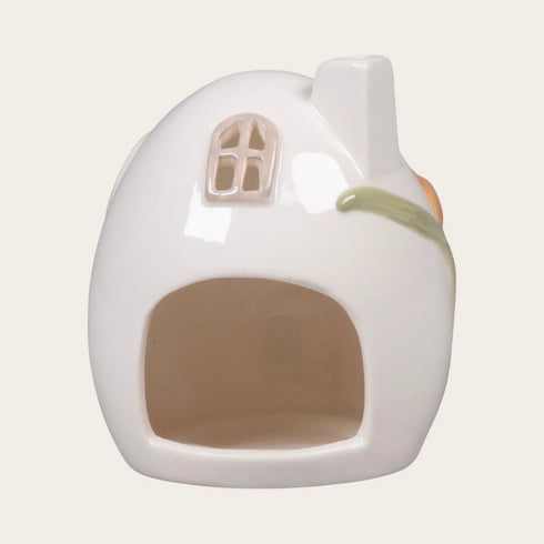 Tealight holder, H 10cm, Ceramic, White