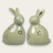 Tealight holder, H 13.6/11.3cm, Ceramic, Green, 2 assorted